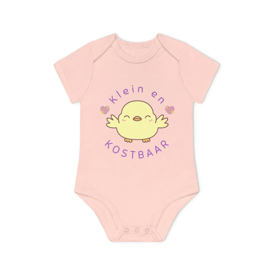 Klein en Kostbaar Romper – Babyromper met Schattig Kuikentje | Biokatoen in 4 Kleuren Printify