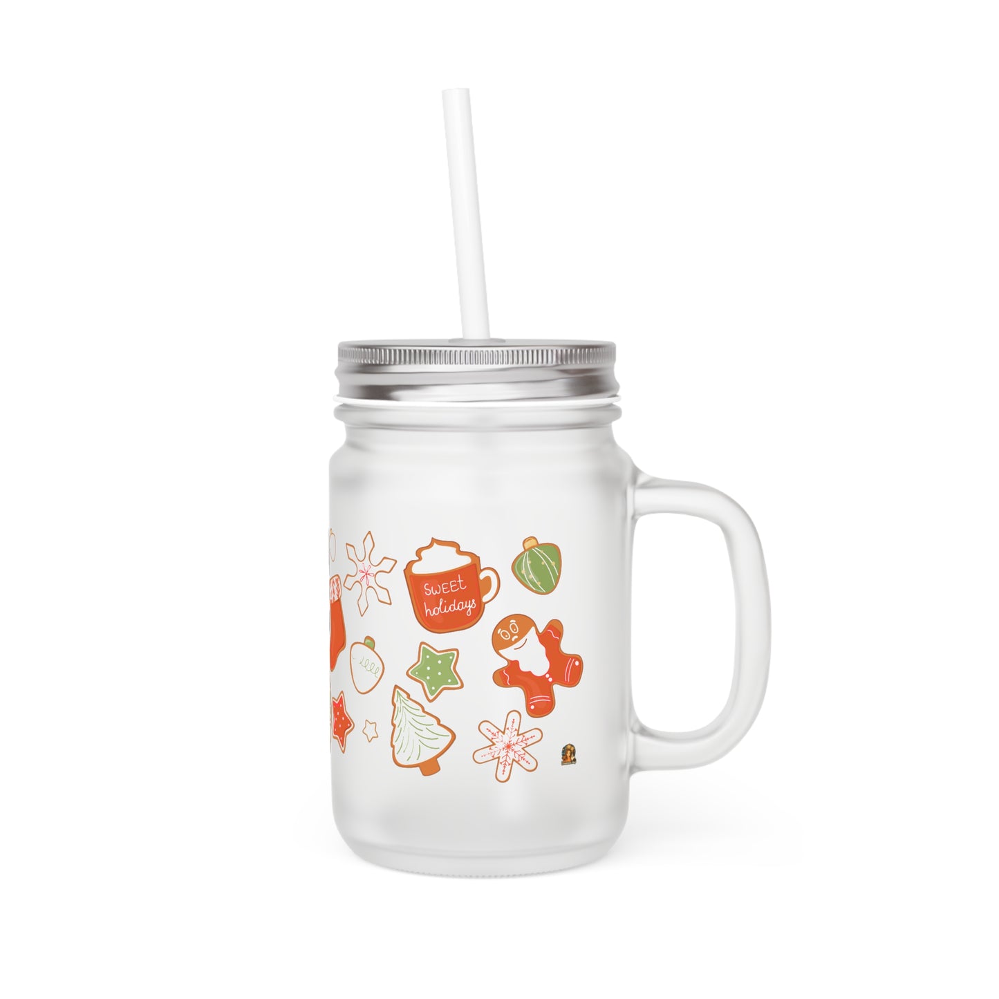 Sweet Holidays β Frosted Mason Jar met Rietje (Limited Christmas Edition)