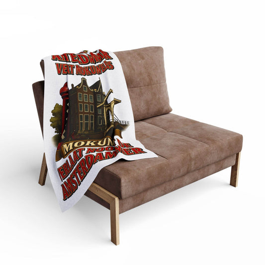 Fleece Deken β Amsterdammer Mokum Quote β Origineel Design 2025 - Creatieve Aap