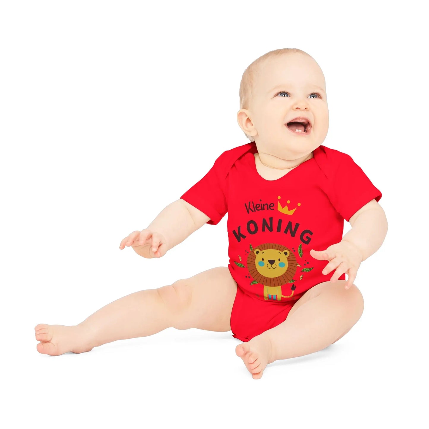 Kleine Koning Romper β Baby Romper met Leeuw Design | Biokatoen in 4 Kleuren Printify