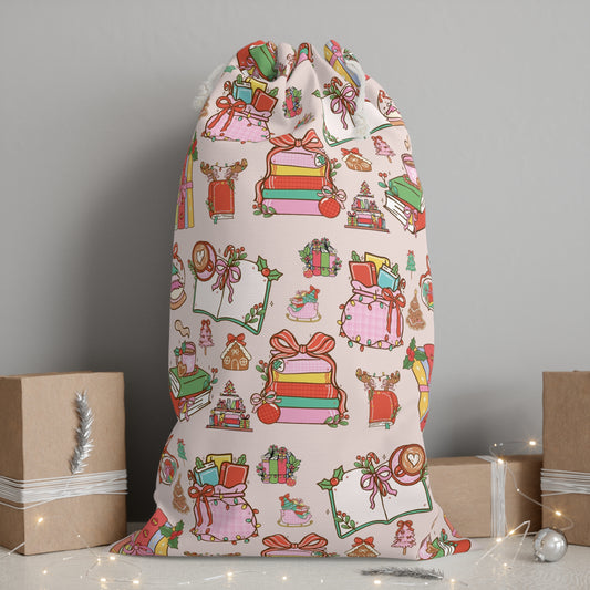 BookLover Kerstzak β 55 x 85 cm β Christmas Book Lover Gift Bag