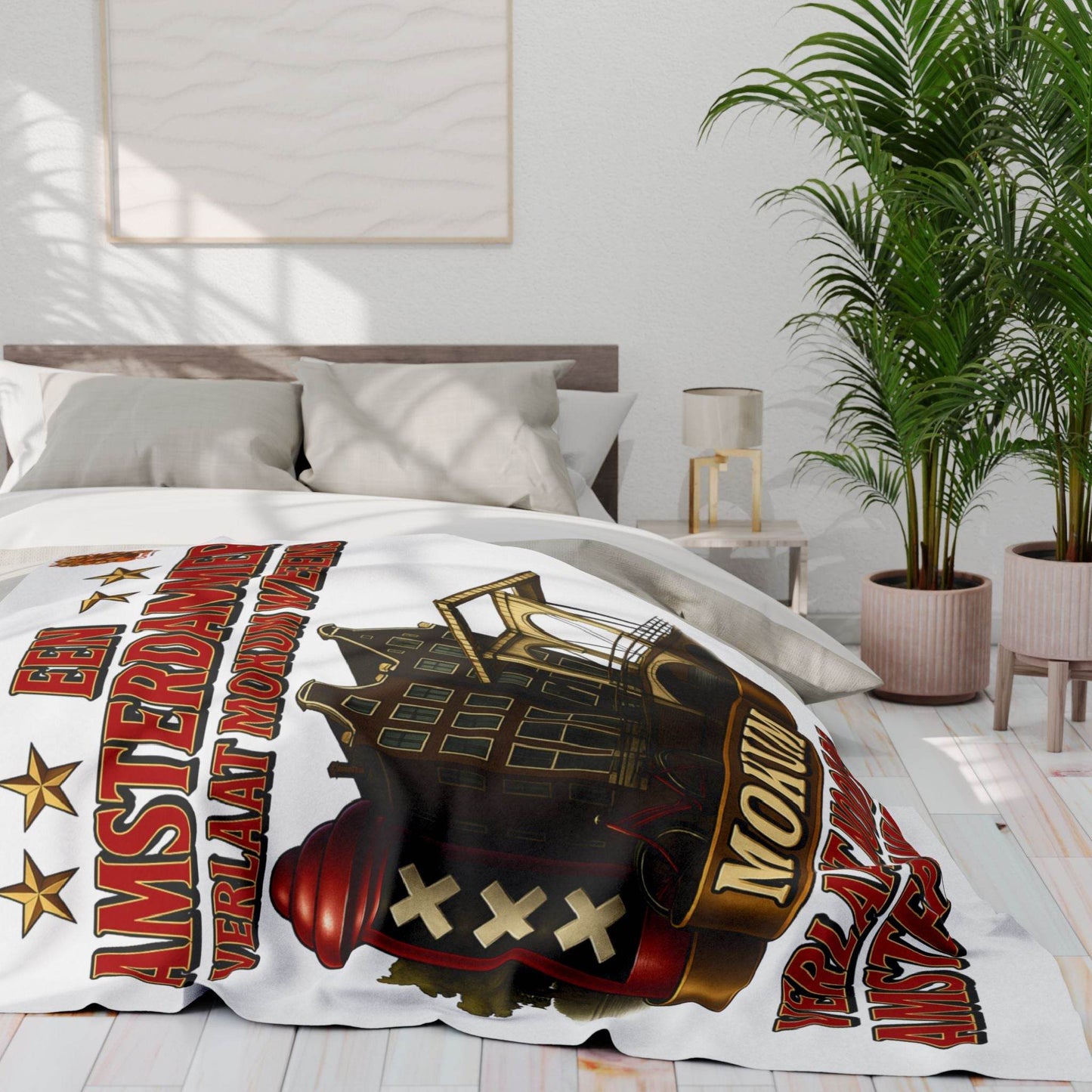 Fleece Deken β Amsterdammer Mokum Quote β Origineel Design 2025 - Creatieve Aap