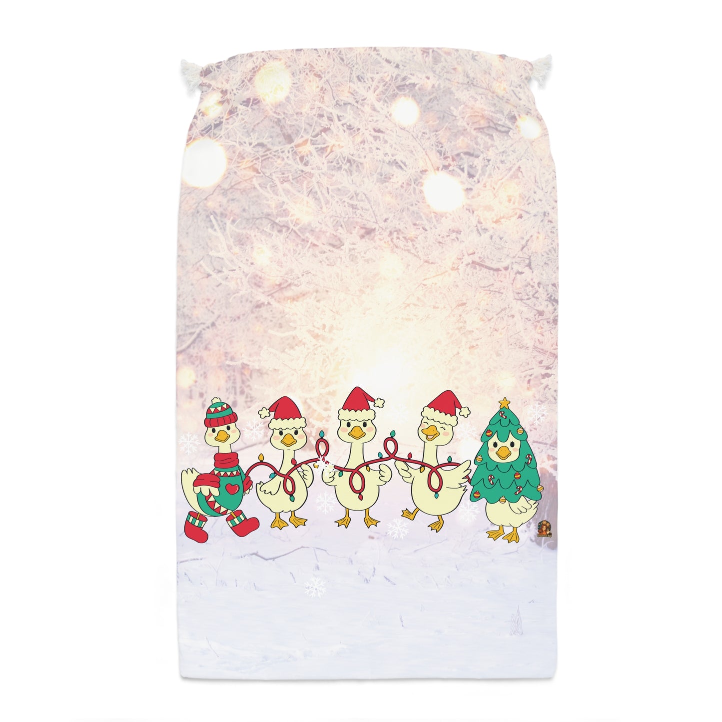 Kerst Familie Gans Cadeau Zak – 55 x 85 cm – Vrolijke Christmas Goose Gift Bag