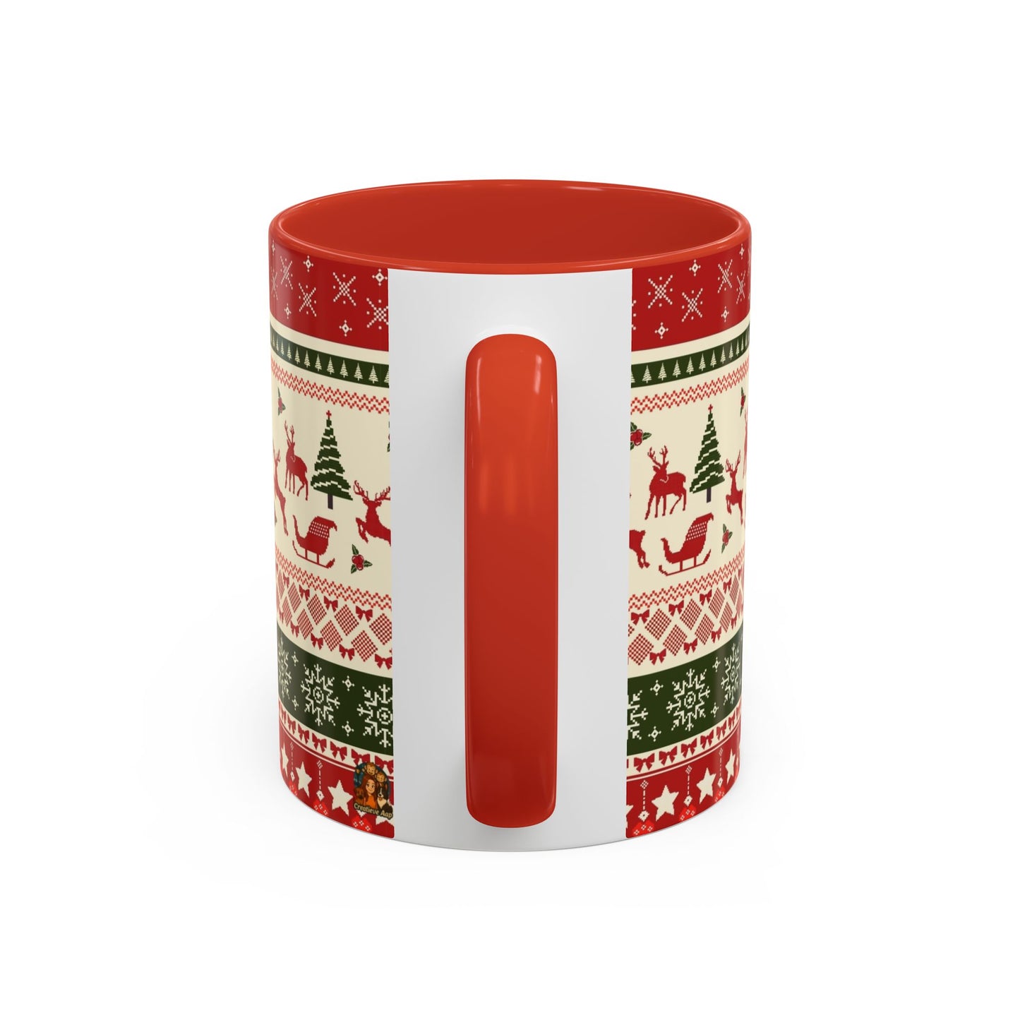 Kerst Vibes Mok β Scandi Knit Pattern β 330 ml Keramiek