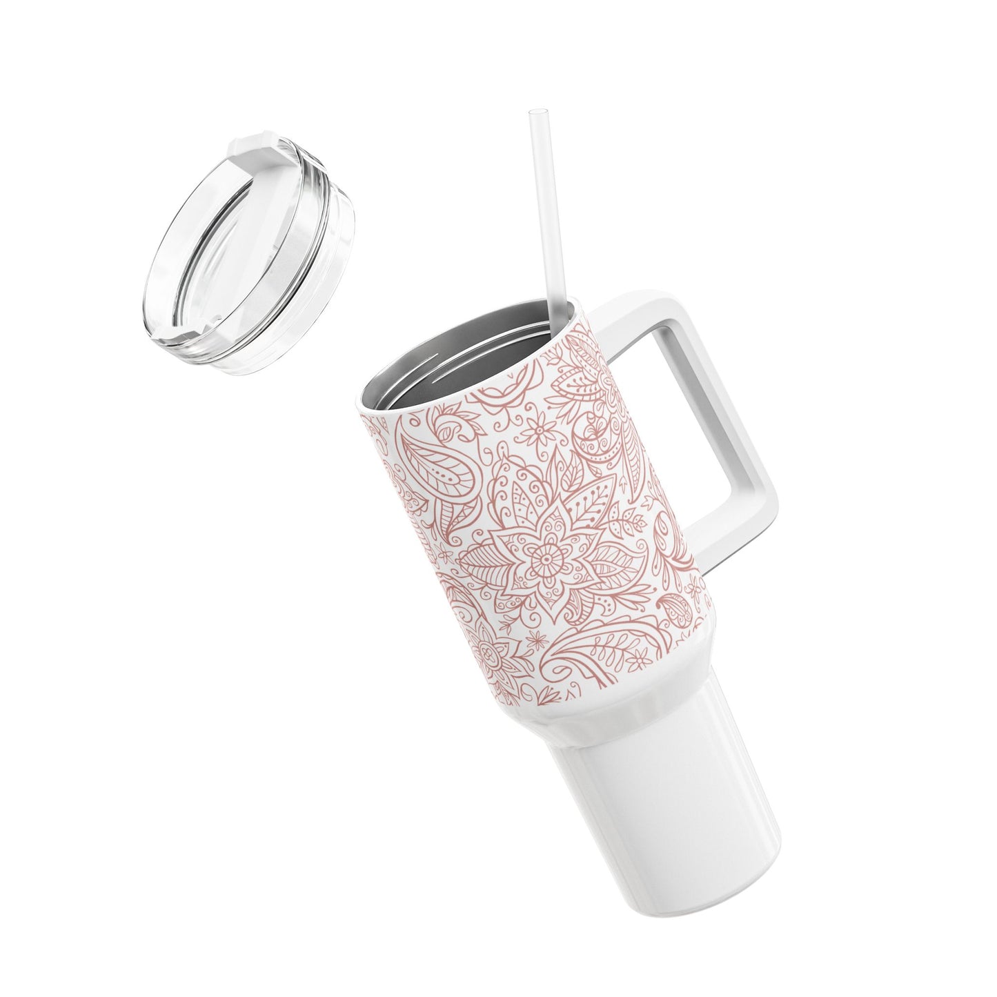 Primrose Herfst Tumbler 900 ml β dubbelwandige RVS beker met primrose bloemenpatroon en rietje β Creatieve Aap