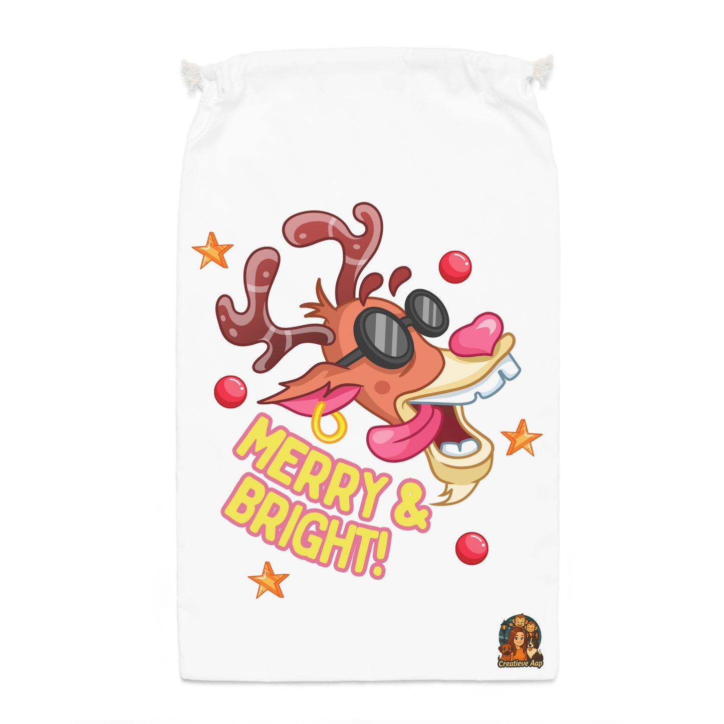 ✨ 🎄 Merry & Bright – Kerst Cadeauzak (Duurzaam & Herbruikbaar)