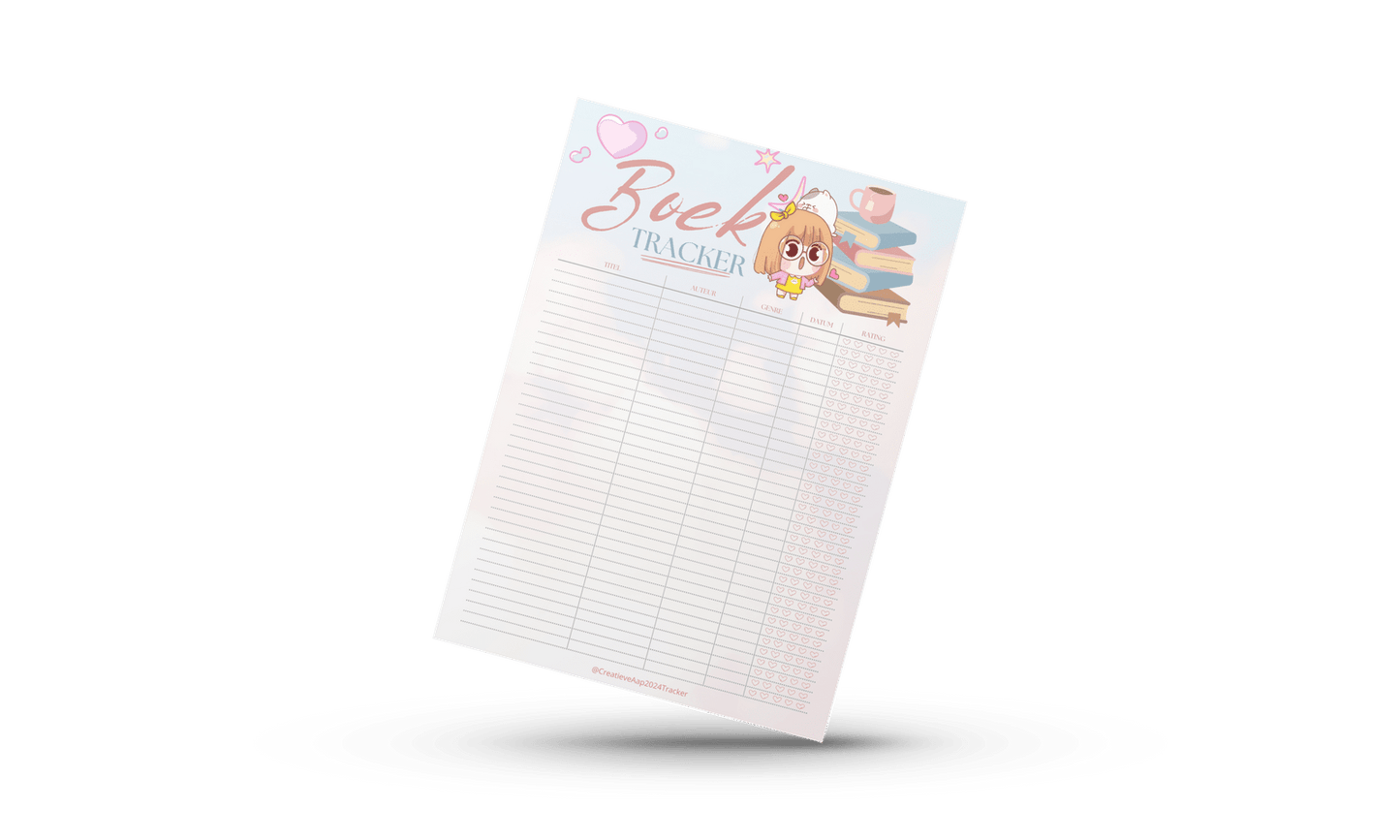 Handgemaakte Lees Avontuur Tracker: Kawaii Edition