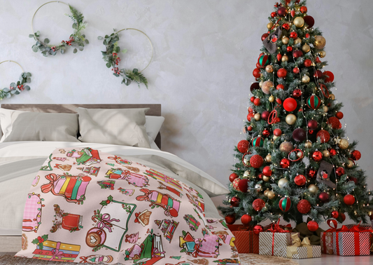 Arctic Fleece Deken β BookLover Kerst β 76Γ101 cm / 127Γ152 cm / 152Γ203 cm