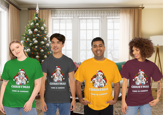 Christmas Time Is Coming – Kerst T-Shirt voor Volwassenen (S t/m 5XL)