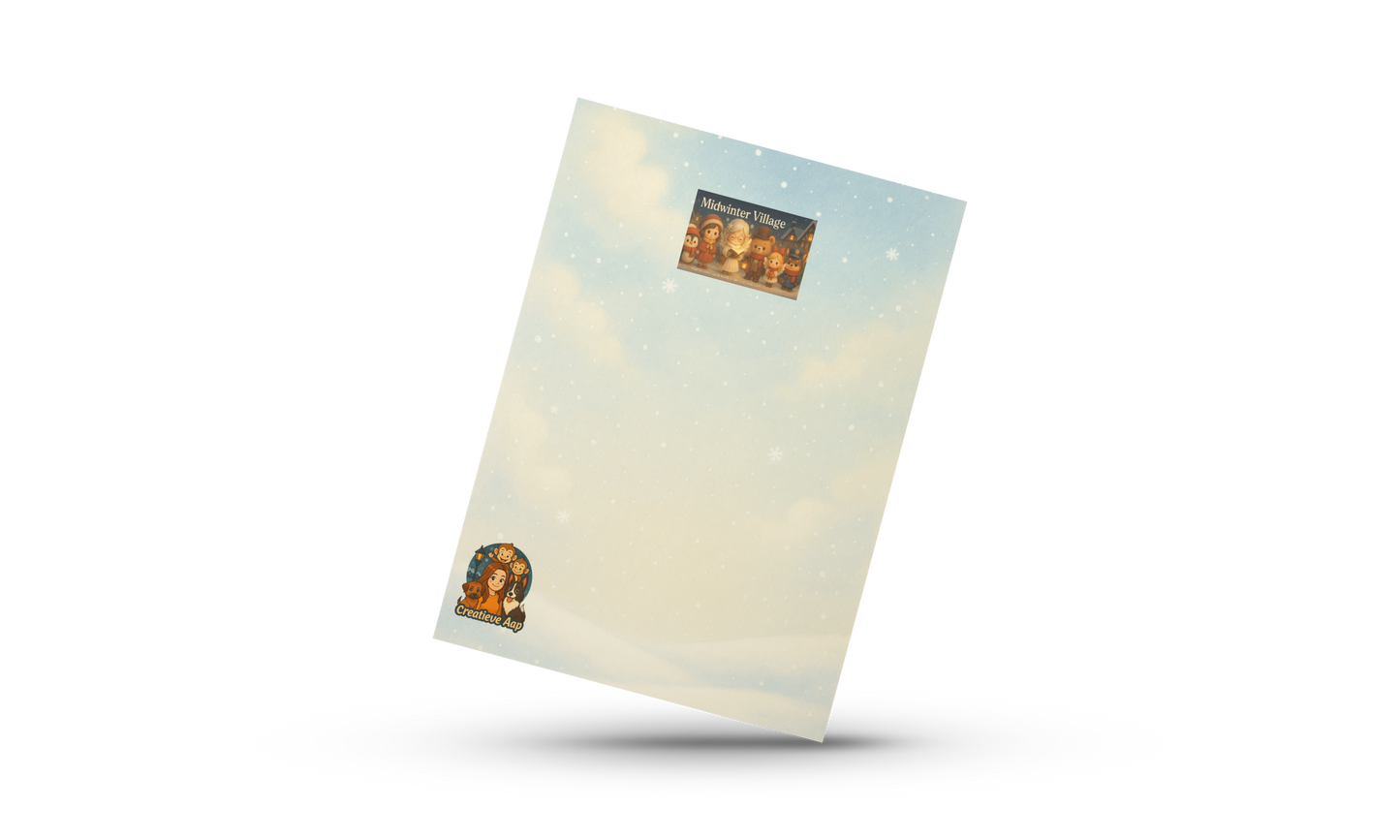 ✨ Kerst Wenskaart – Midwinter Village (A6) ✨ Magische Winter