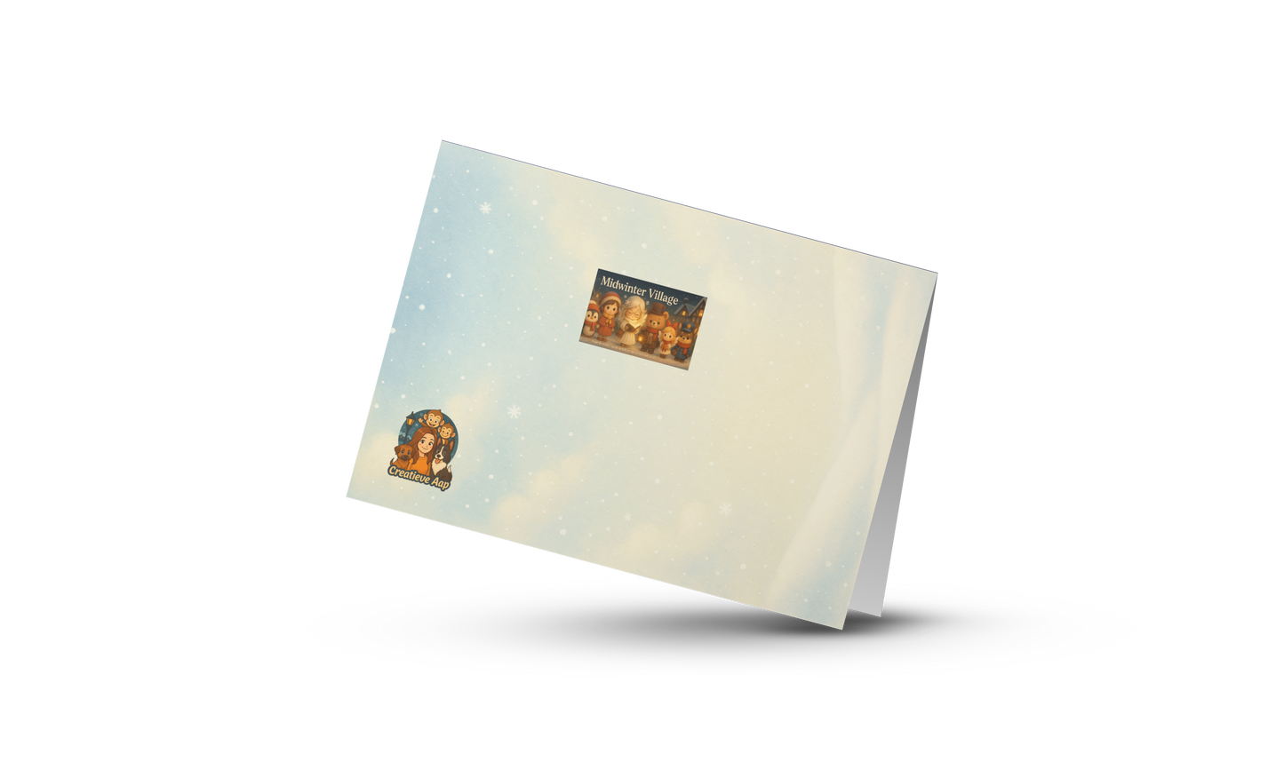 ✨ Kerst Wenskaart – Midwinter Village (A6) ✨ Kerstviering