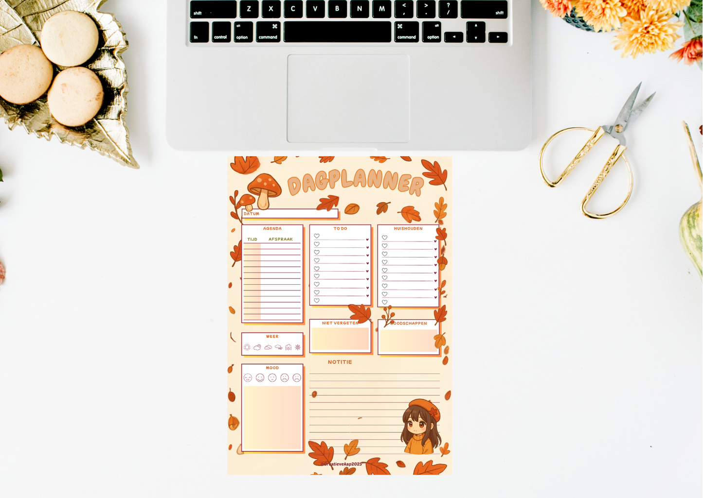 Herfst Anime Dagplanner 2025 β Digitale Printbare Planner (PDF, A4)