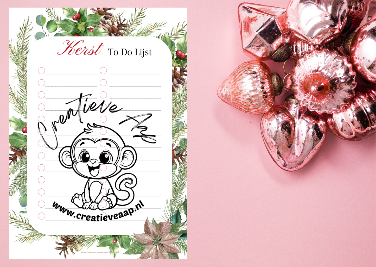 📝 🎄✨ Kerst To-Do Lijst – Printbare A4 PDF | Christmas Checklijst