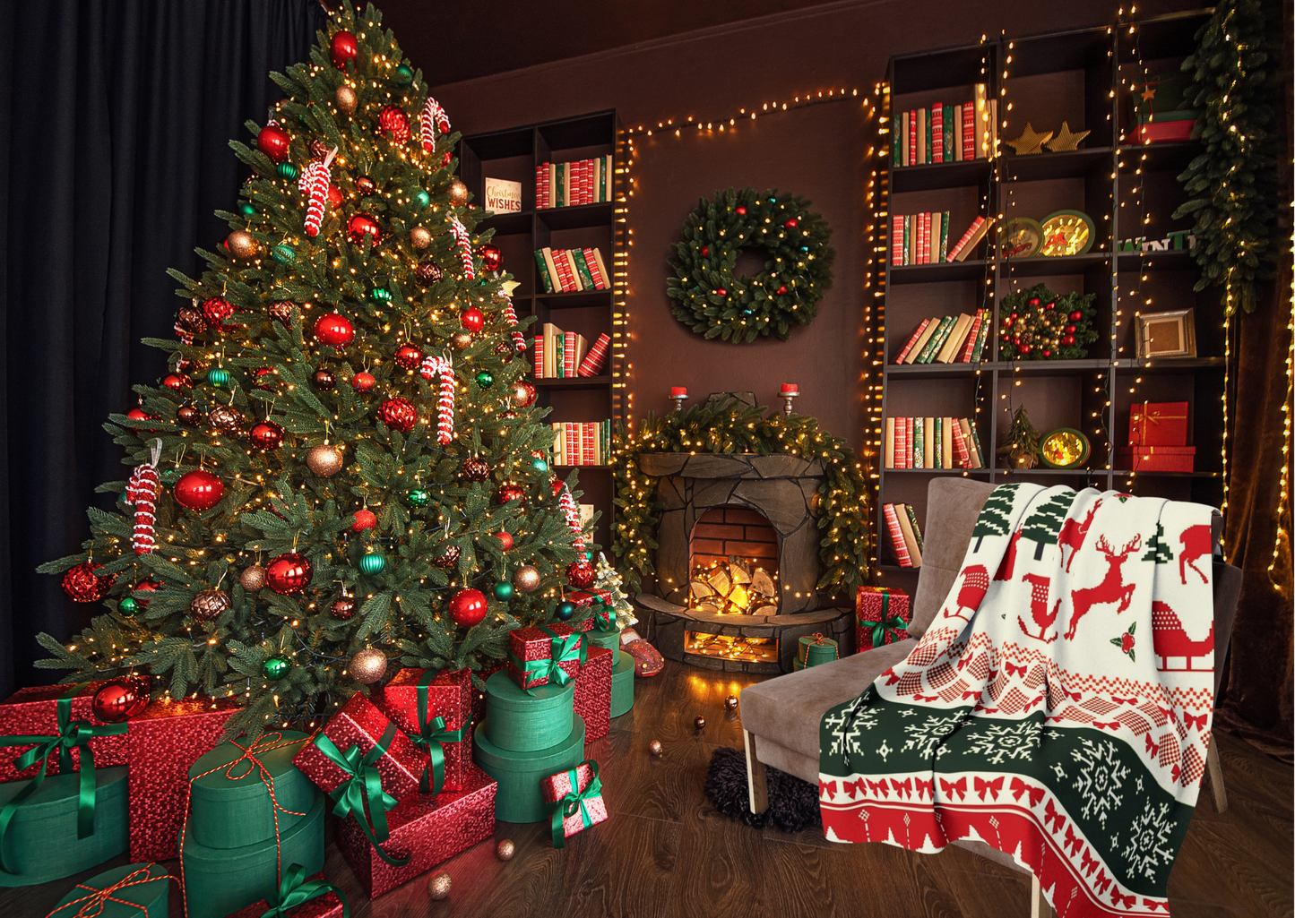 Arctic Fleece Deken – Kerst Vibes – 76×101 cm / 127×152 cm / 152×203 cm