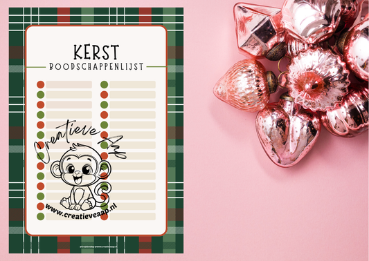 πβ¨ Kerst Boodschappenlijst β Printbare PDF (Digital Download)