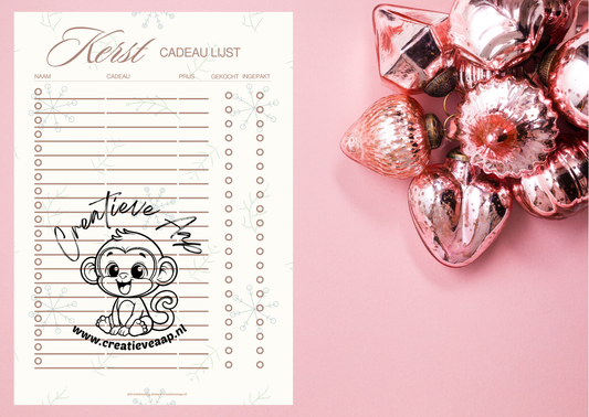 πβ¨ Kerst Cadeau Checklijst β Printbare A4 PDF | Cadeaulijst Planner