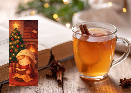 📚✨ Boekenlegger – Cozy Lezen (Midwinter Village | Handgemaakt | 5,5 x 12,5 cm)