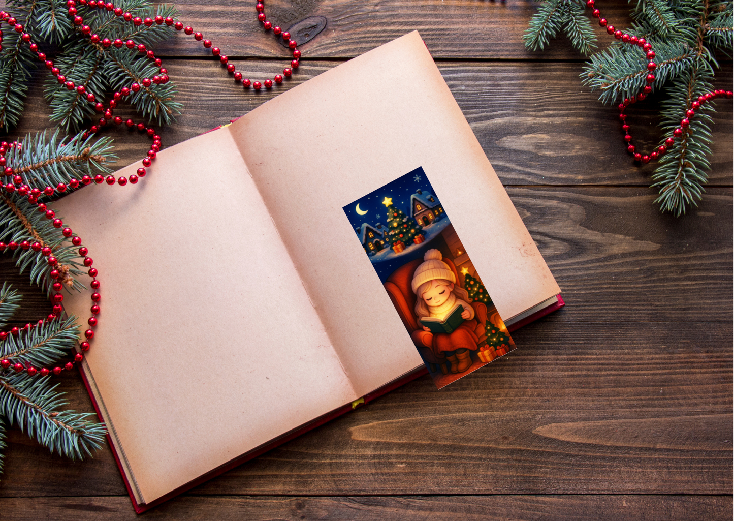📚✨ Boekenlegger – Midwinter Story (Handgemaakt | 5,5 x 12,5 cm)