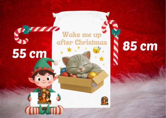 π Shelby β Wake Me Up After Christmas Cadeauzak (Duurzaam & Herbruikbaar)