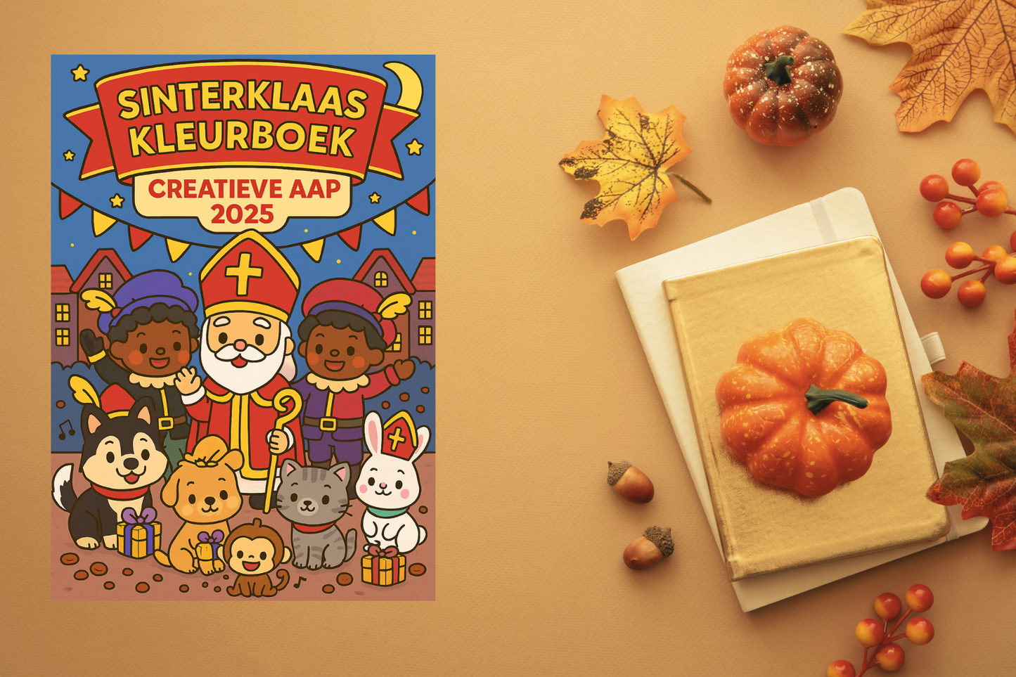 Sinterklaas Kleurboek PDF Download – 12 Unieke Kleurplaten | Creatieve Aap 2025