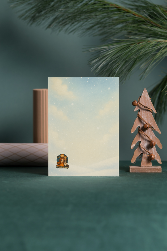 ✨ 🎄 Handgemaakte Kerst Wenskaart – Sprookjes Winter Edition