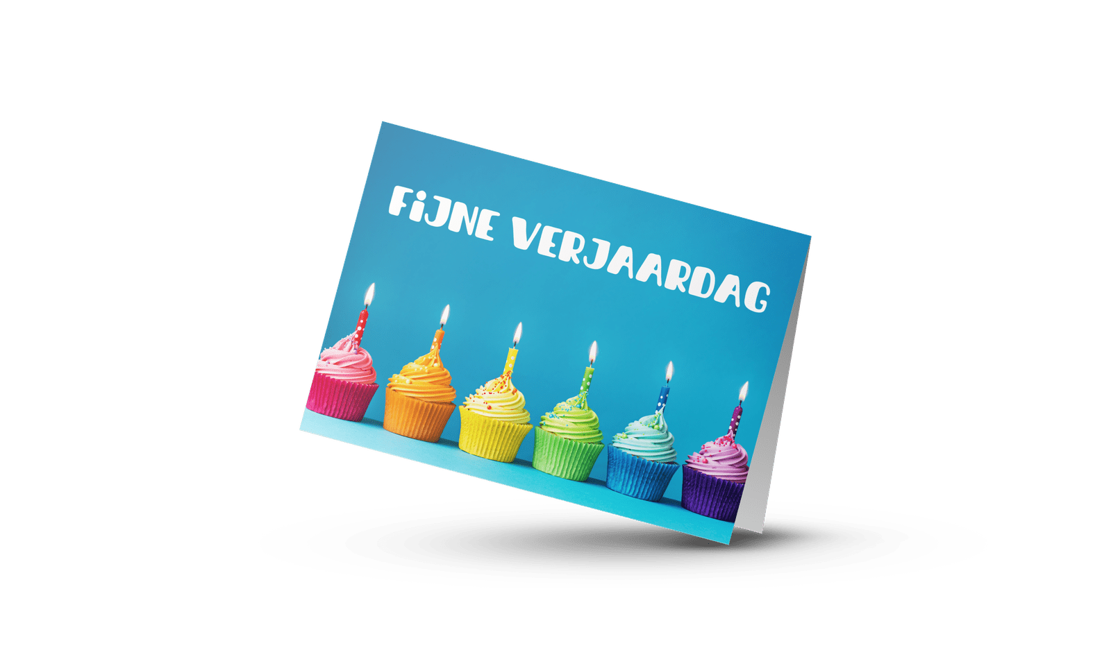 Magische Verjaardagswenskaart A6 Formaat - Regenboog Cupcakes met envelop
