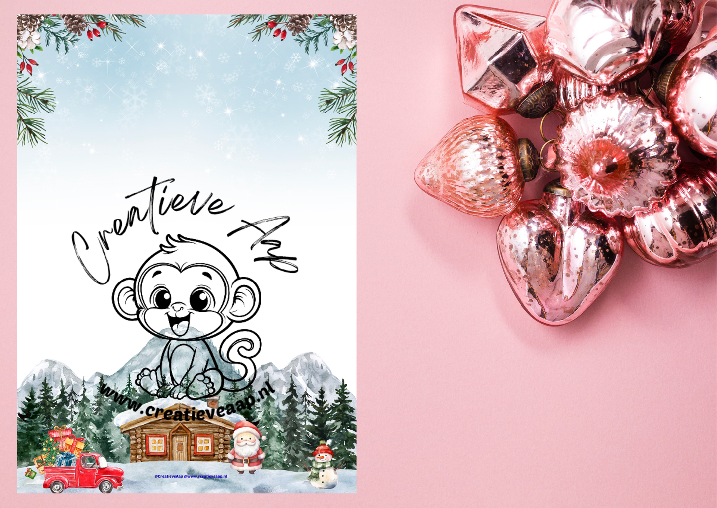 ❄️ Winter Kerst Notitieblad – PDF Download (Geen fysiek product)