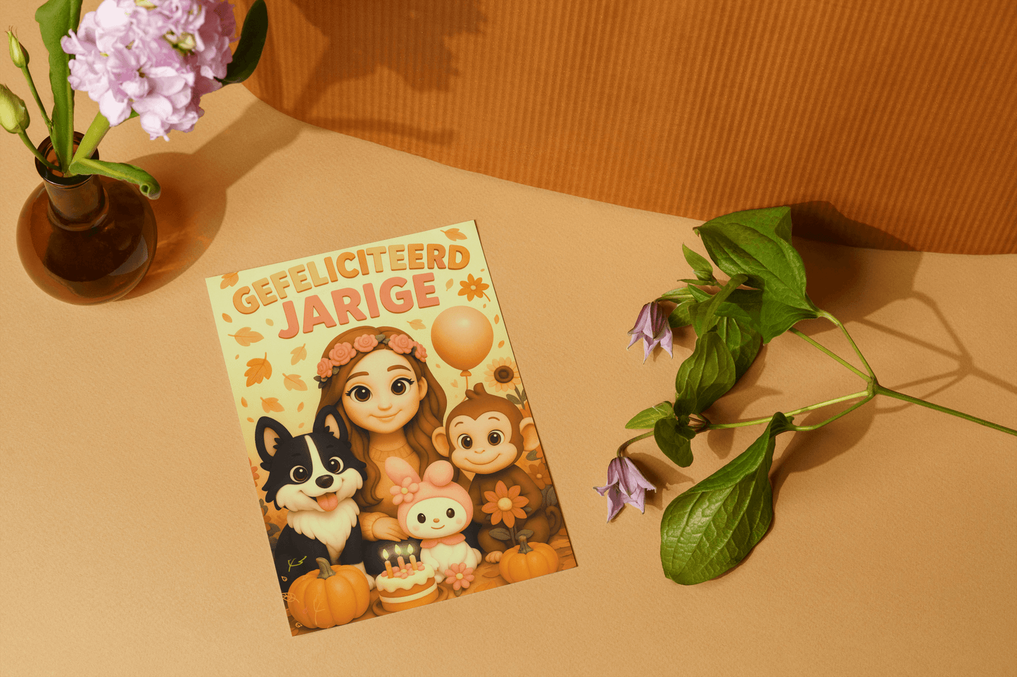 Handgemaakte Verjaardagskaart β Gefeliciteerd Jarige! (10,5 x 14,8 cm) | Met of zonder envelop - Creatieve Aap