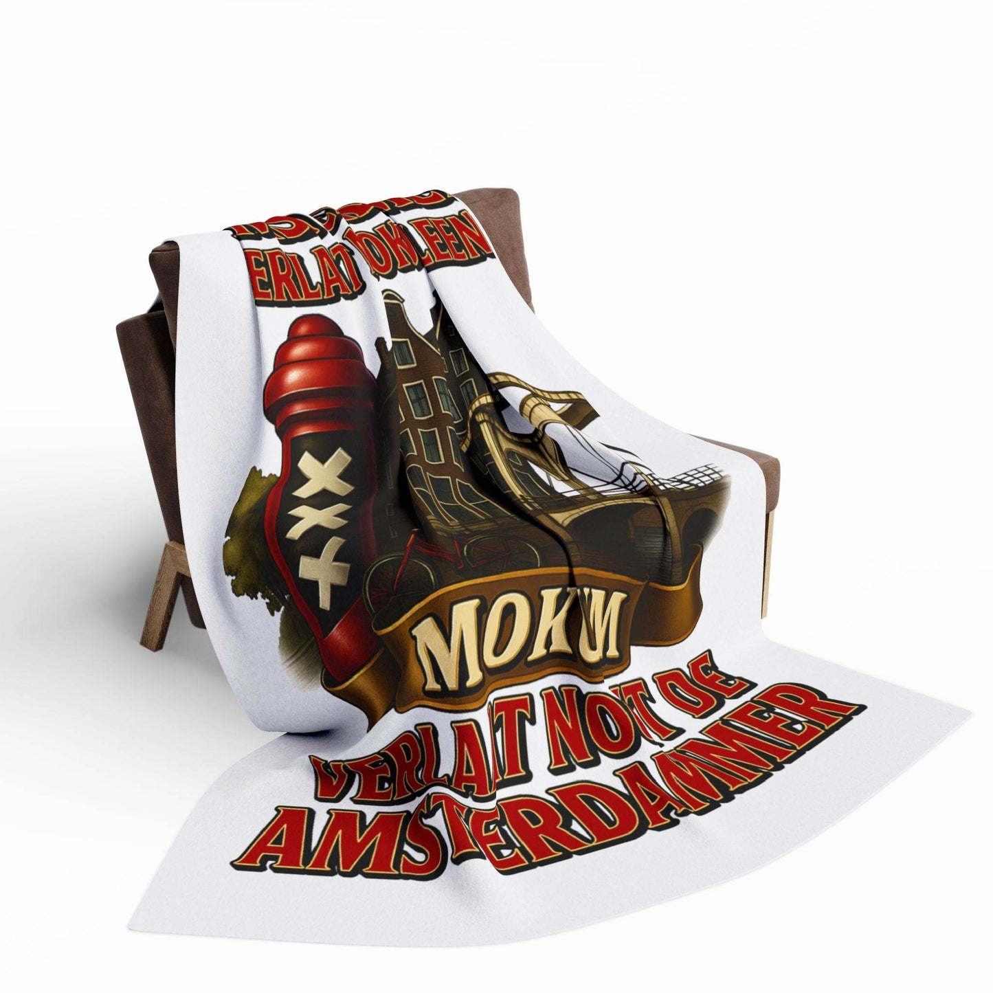 Fleece Deken – Amsterdammer Mokum Quote – Origineel Design 2025 - Creatieve Aap