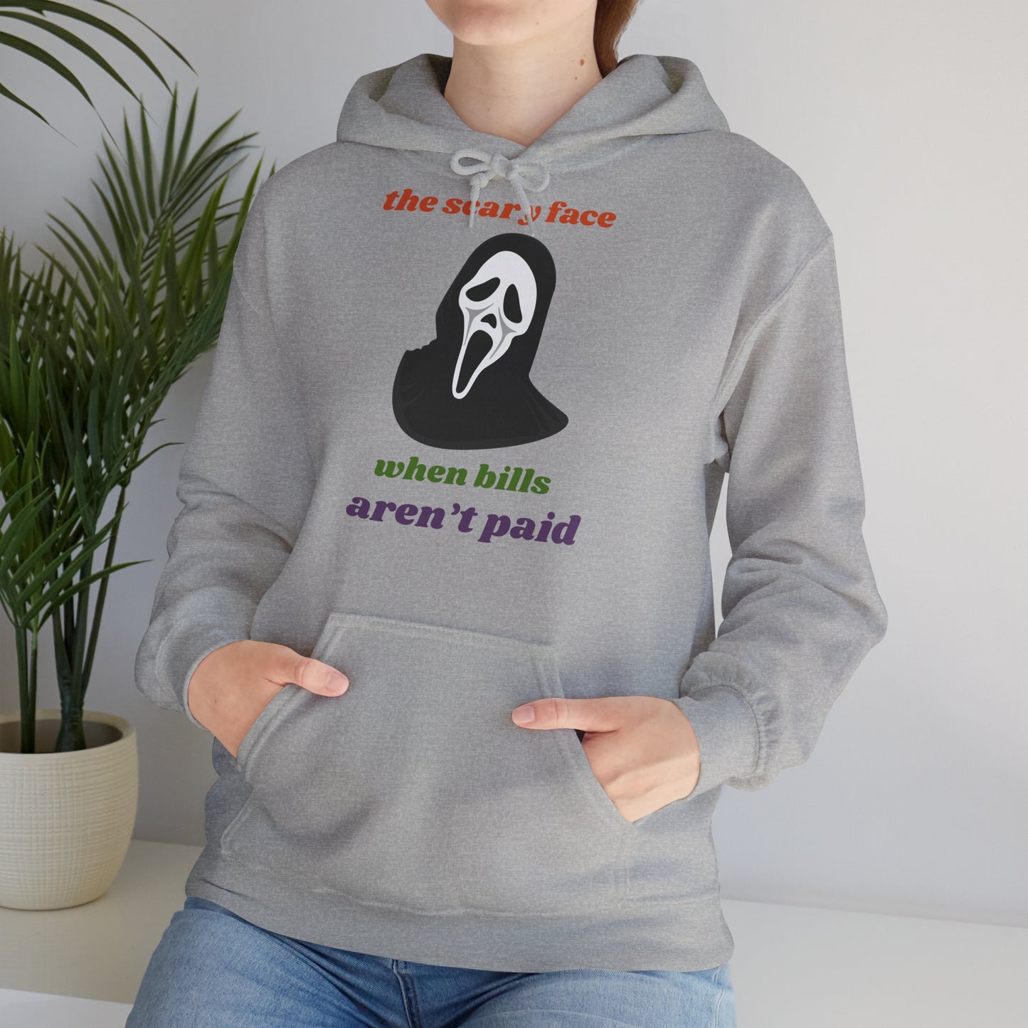 Unisex Heavy Blend™ Hooded Sweatshirt – The Scary Face When Bills Aren’t Paid Hoodie