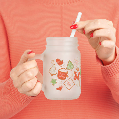Sweet Holidays – Frosted Mason Jar met Rietje (Limited Christmas Edition)