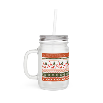 🎄 Kerst Vibes Mason Jar – Frosted Glass – Limited Christmas Edition