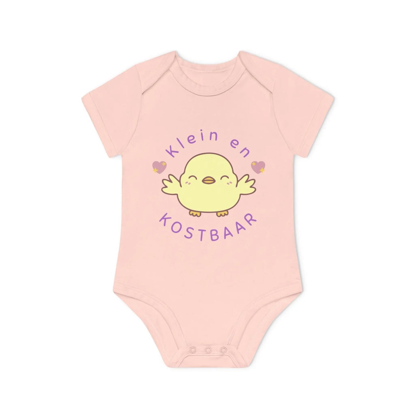 Klein en Kostbaar Romper – Babyromper met Schattig Kuikentje | Biokatoen in 4 Kleuren Printify