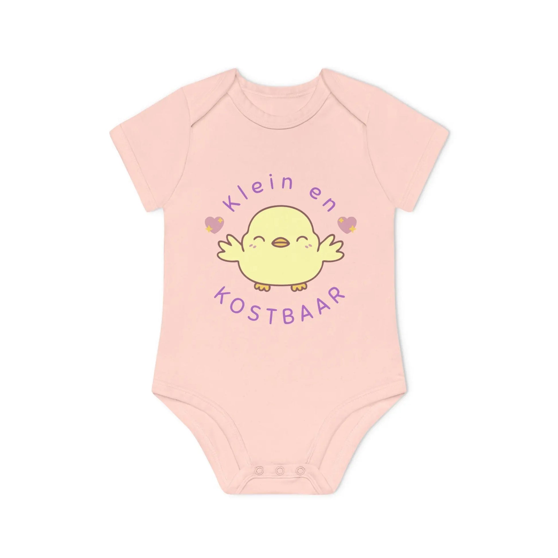 Klein en Kostbaar Romper – Babyromper met Schattig Kuikentje | Biokatoen in 4 Kleuren Printify