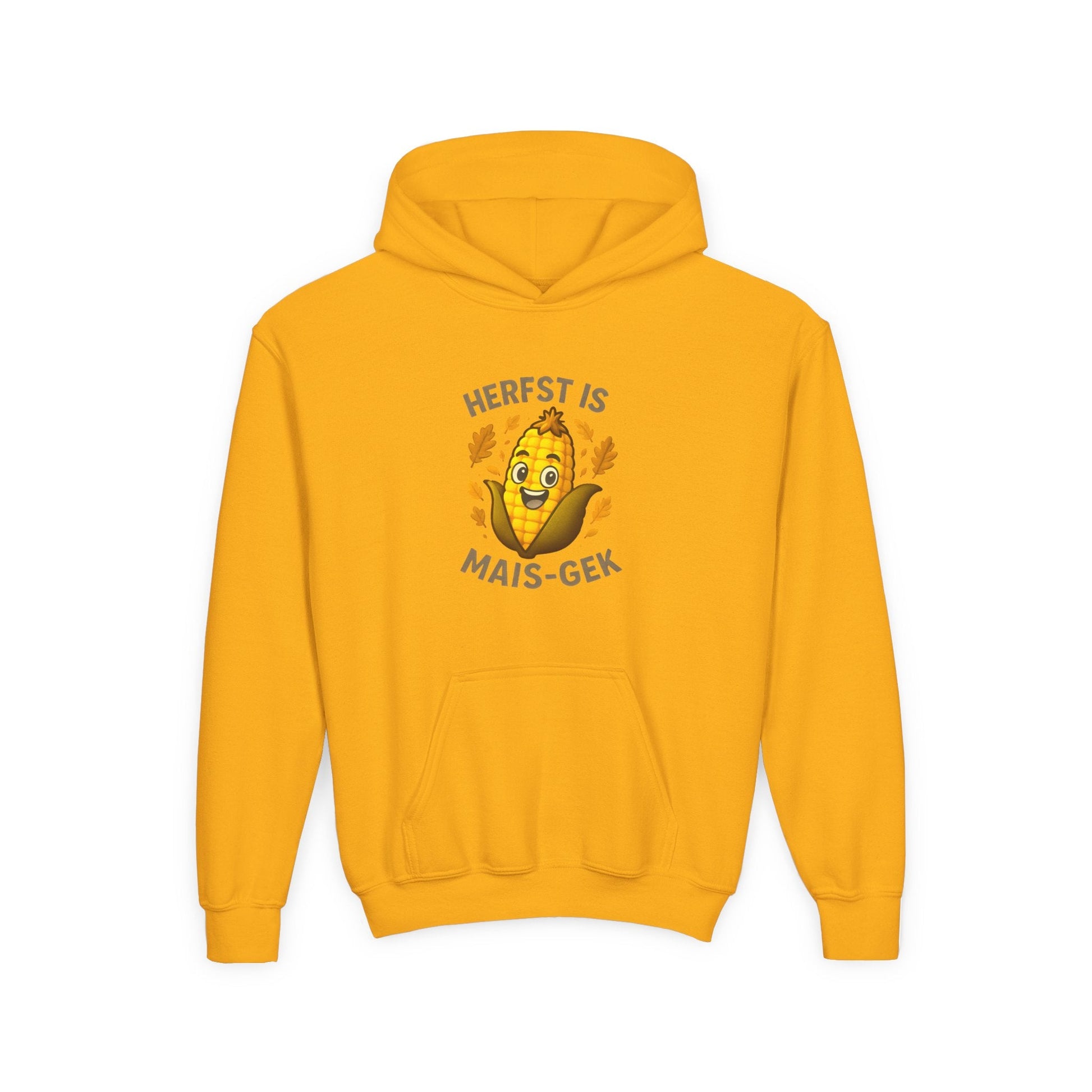Kids hoodie mais gek Gold
