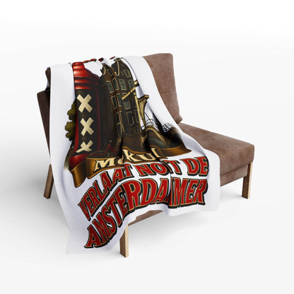Fleece Deken – Amsterdammer Mokum Quote – Origineel Design 2025 - Creatieve Aap