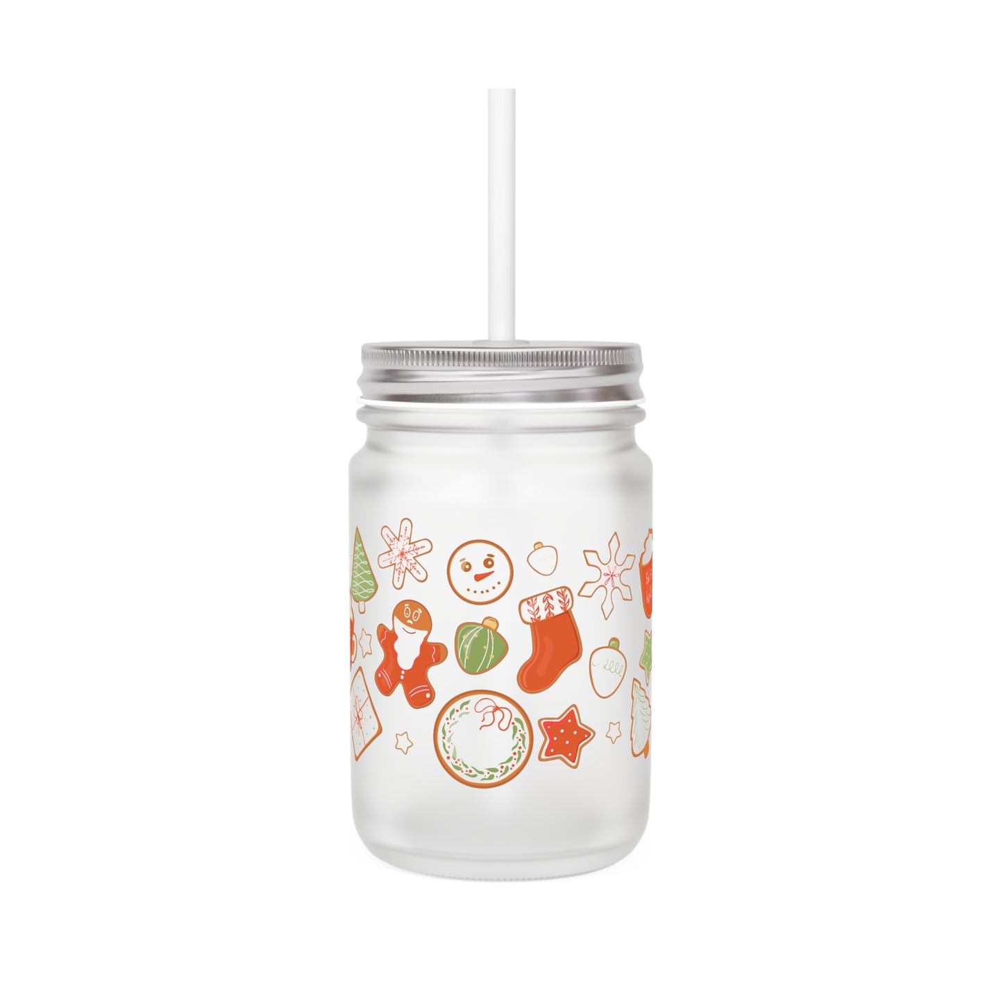 Sweet Holidays – Frosted Mason Jar met Rietje (Limited Christmas Edition)