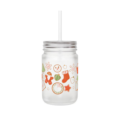 Sweet Holidays – Frosted Mason Jar met Rietje (Limited Christmas Edition)