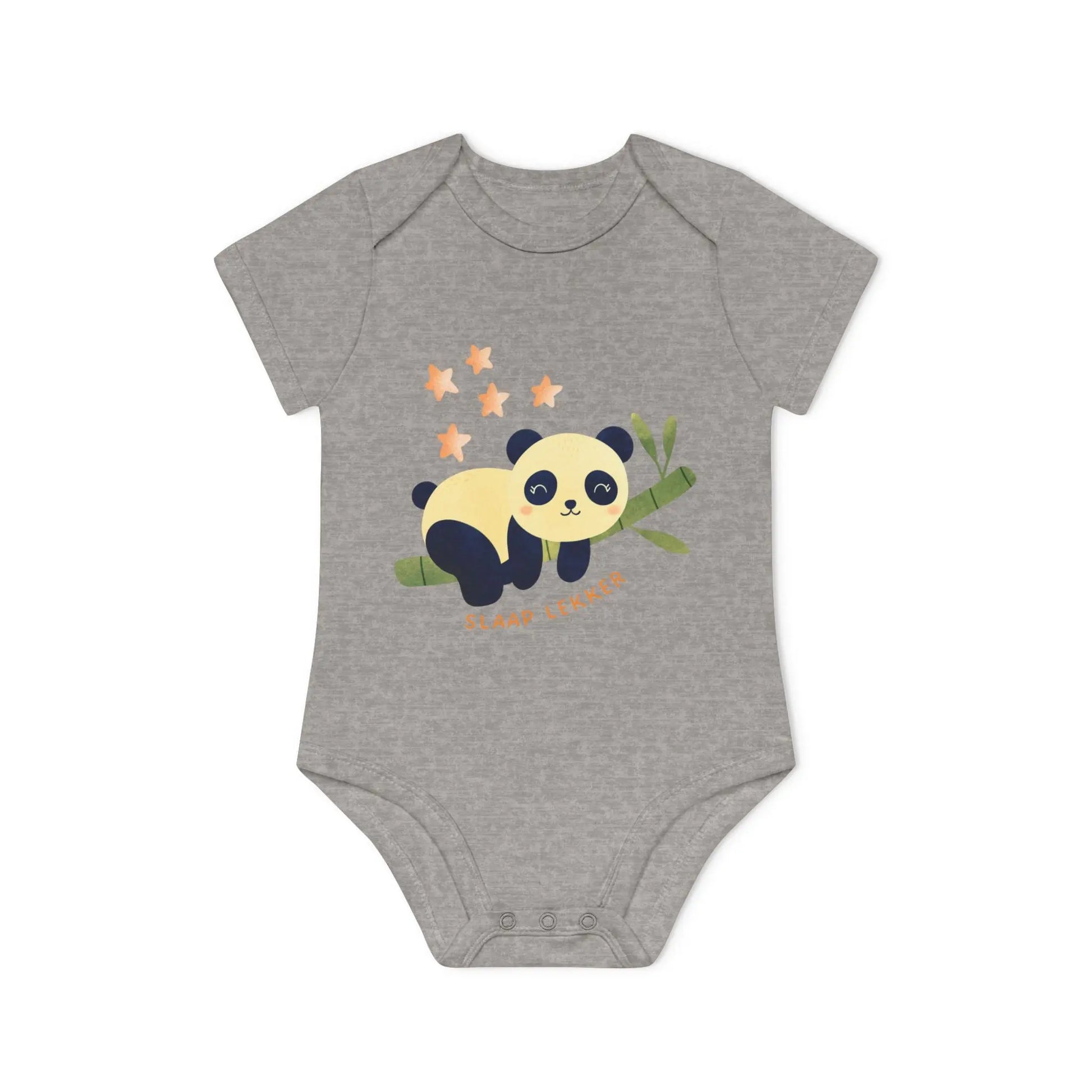 Panda Slaap Lekker Romper – Babyromper met Schattige Panda & Sterretjes | Biokatoen Printify