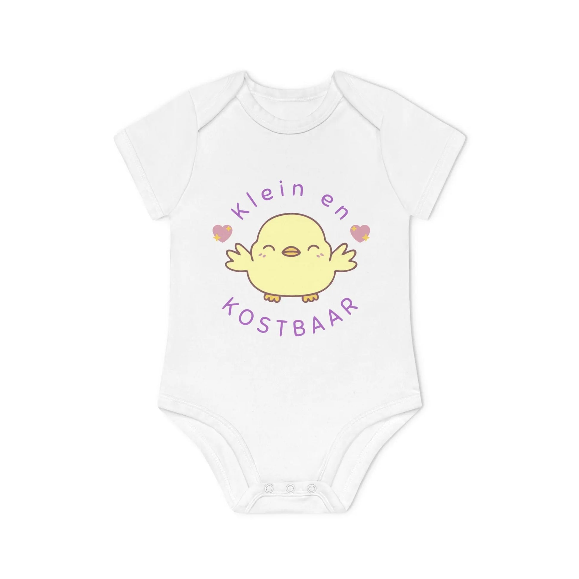 Klein en Kostbaar Romper – Babyromper met Schattig Kuikentje | Biokatoen in 4 Kleuren Printify