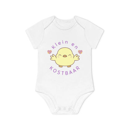 Klein en Kostbaar Romper – Babyromper met Schattig Kuikentje | Biokatoen in 4 Kleuren Printify