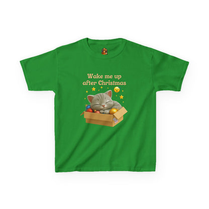 🎄 Kids Kerst T-Shirt – “Wake Me Up After Christmas” – Shelby Collectie