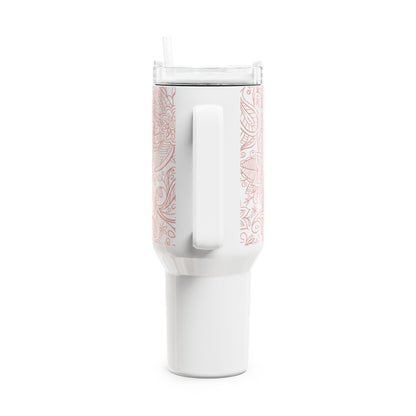 Primrose Herfst Tumbler 900 ml – dubbelwandige RVS beker met primrose bloemenpatroon en rietje – Creatieve Aap