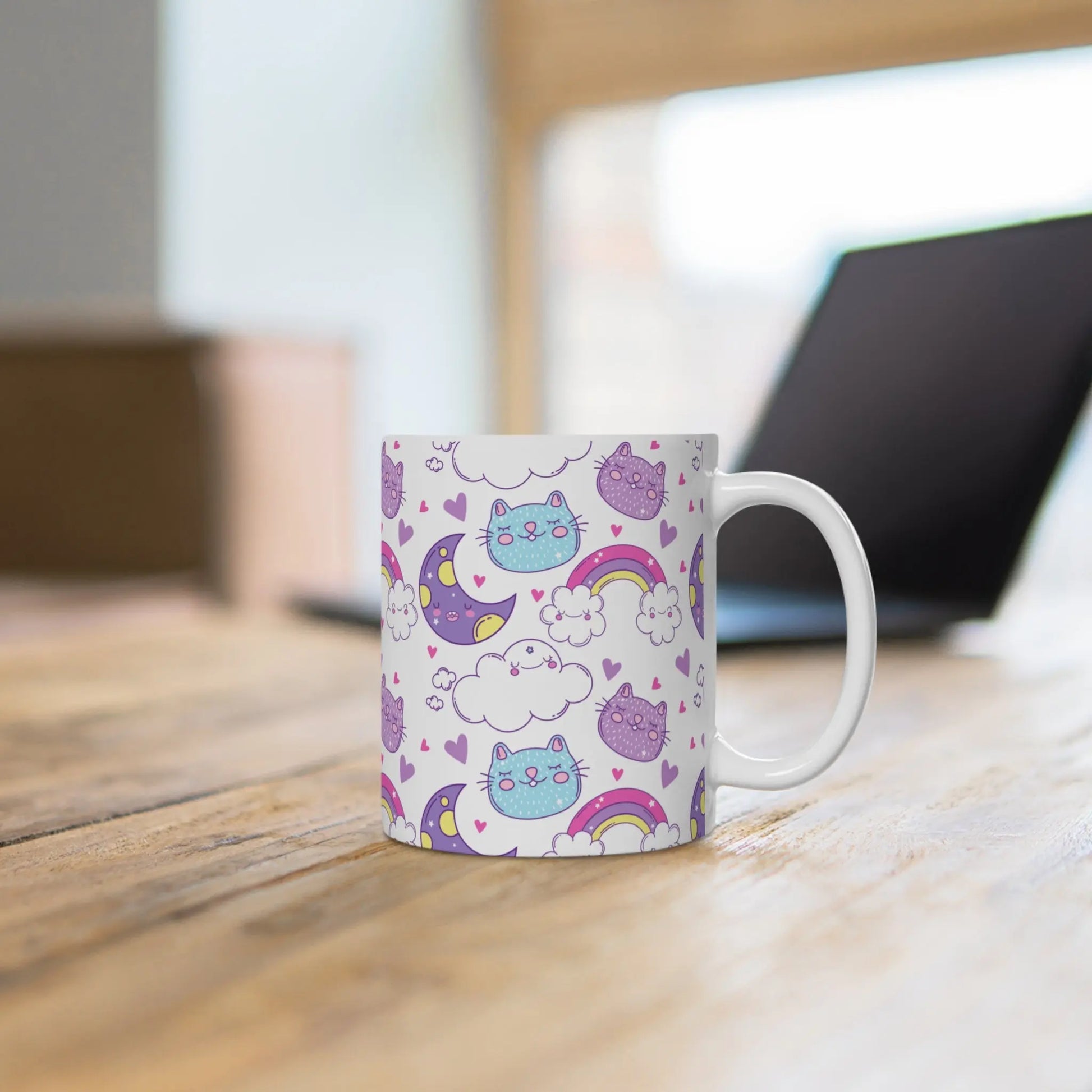 Kitten Nacht Mok – Kawaii Katten Mok 330ml of 440ml Printify