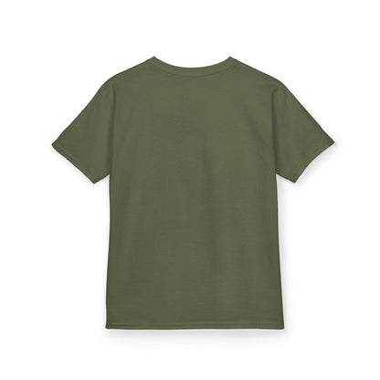 Hallo Herfst beer kinder shirt Military Green achterkant blanco
