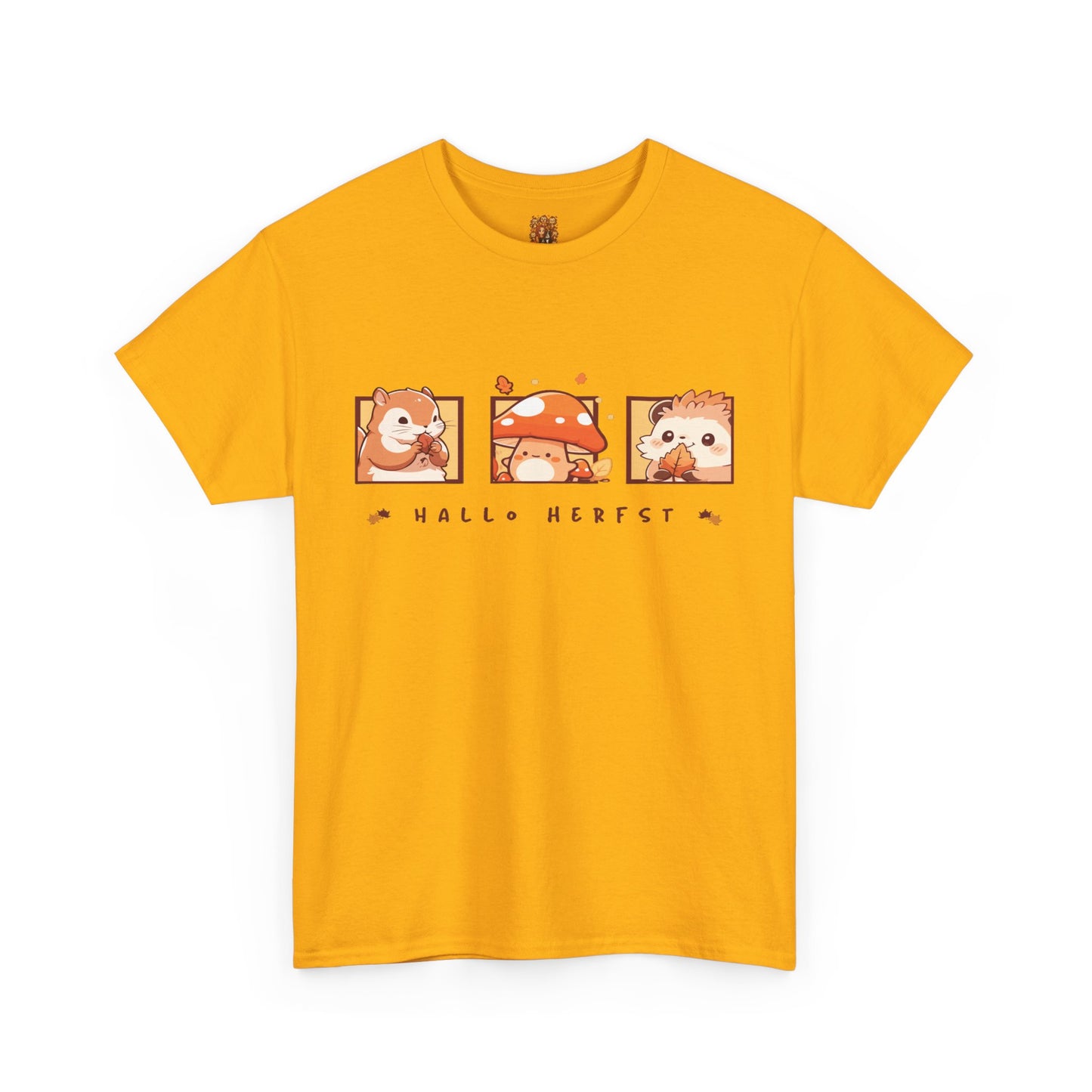 Adult shirt Anime Hallo Herfst bedrukking voor. Kleur Gold geel
