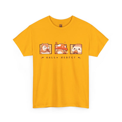Adult shirt Anime Hallo Herfst bedrukking voor. Kleur Gold geel