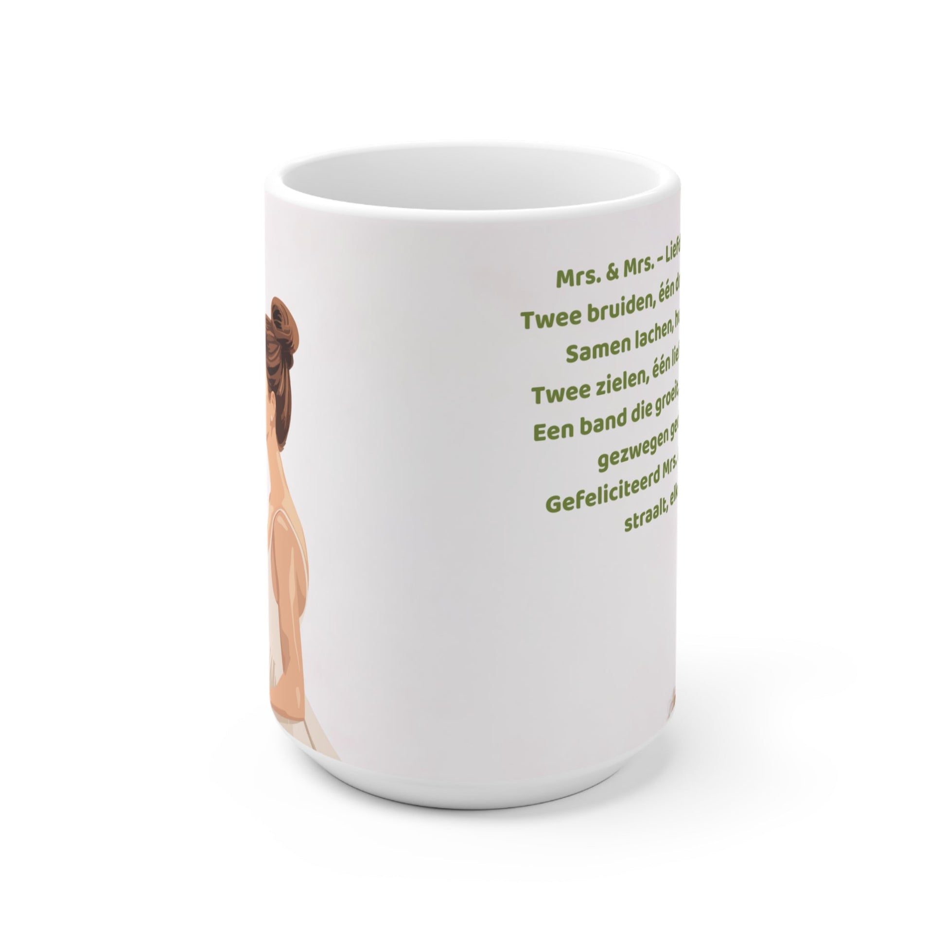 Mrs. & Mrs. Liefdesmok met Bruidskus – Trouwcadeau (325 ml & 440 ml) Printify