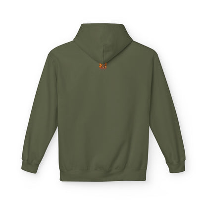Humor dit wordt lachen hoodie Military Green achterkant. Capuchon met op rug bovenin klein Branding Logo Creatieve Aap