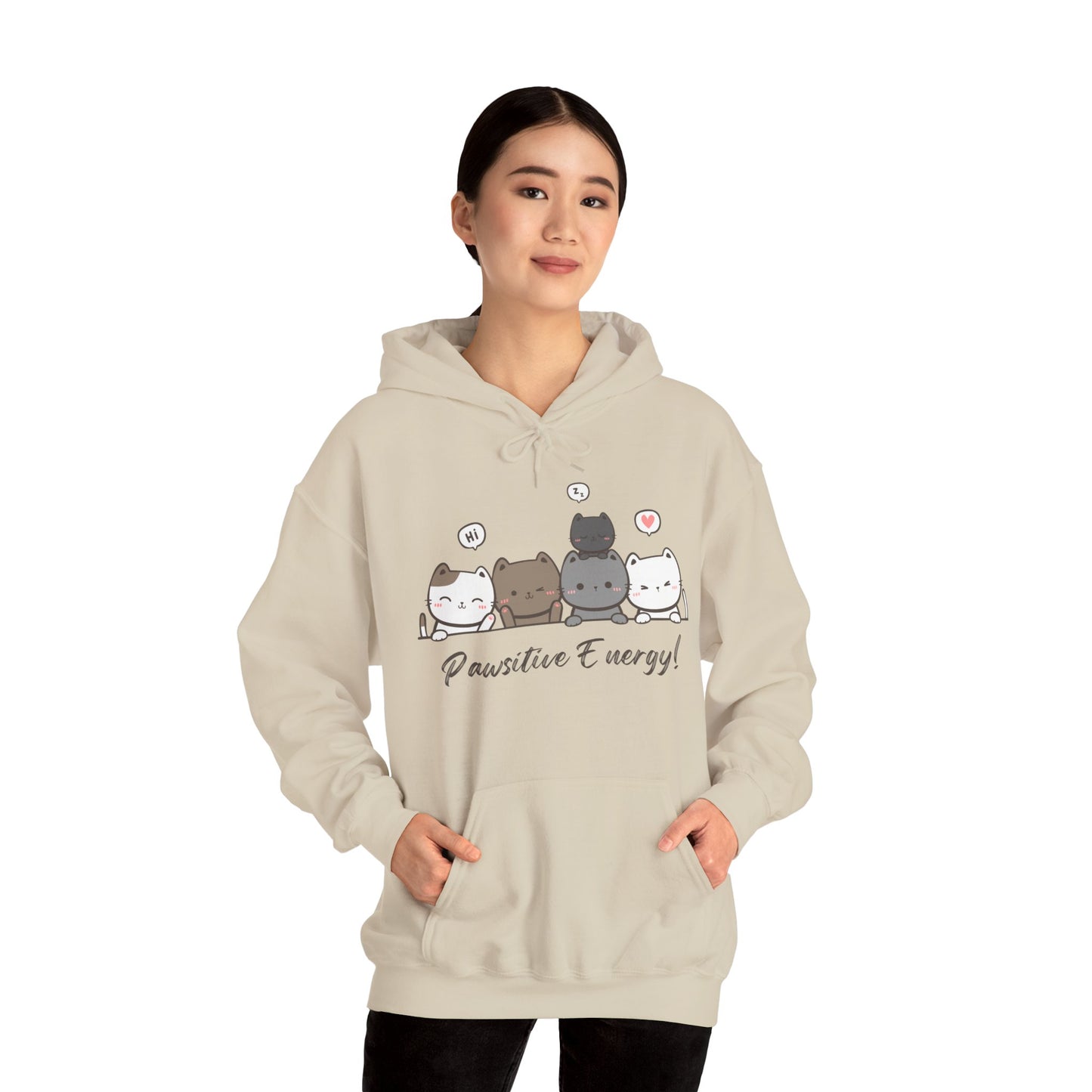 Unisex Heavy Blend™ Hooded Sweatshirt – Pawsitive Energy Hoodie